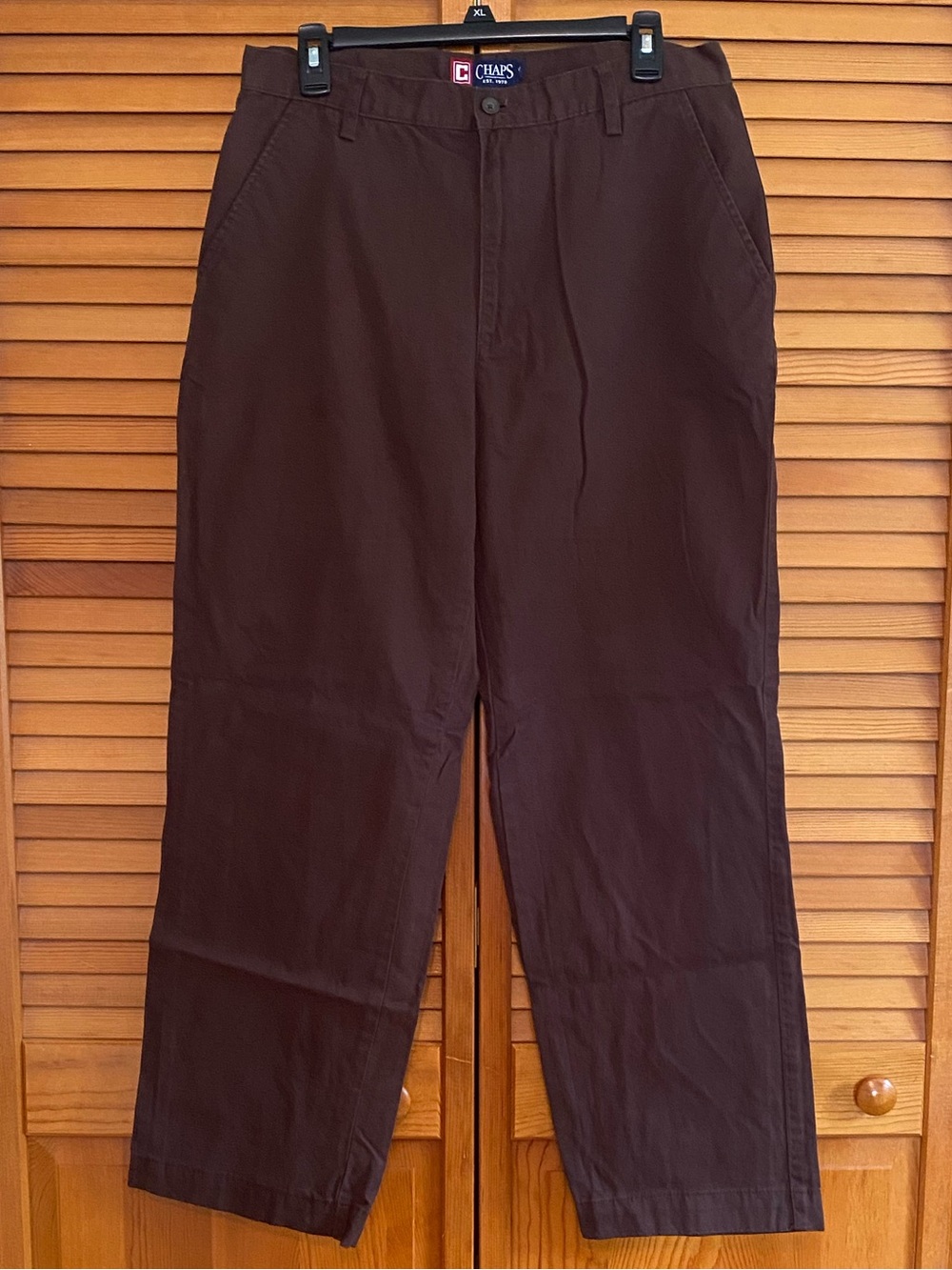 Chaps Classic Straight Leg Pants - Dark Brown